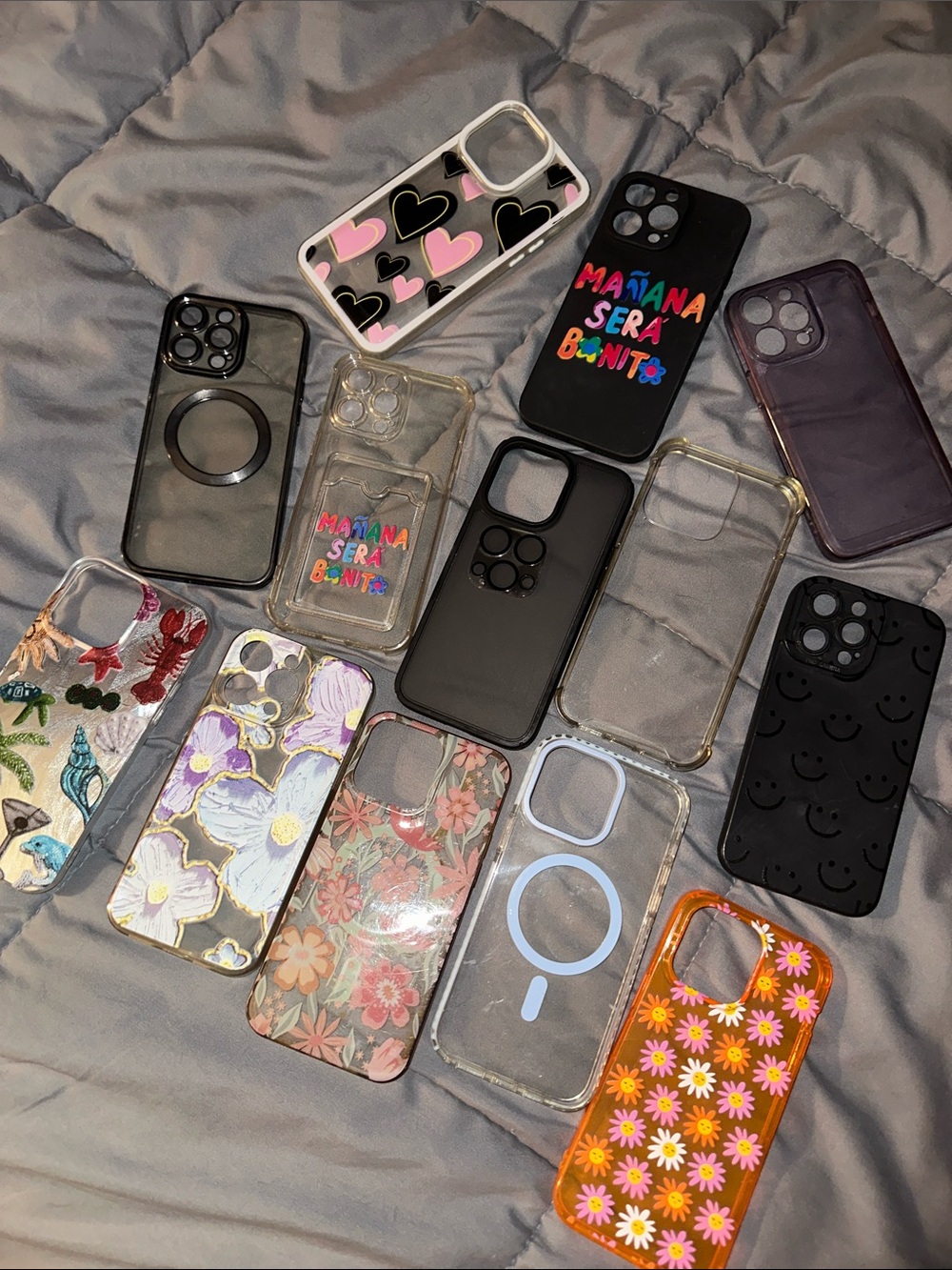 Madewell Mixed Pattern iPhone Case Lot — Black, Pink, Purple, Clear, Orange